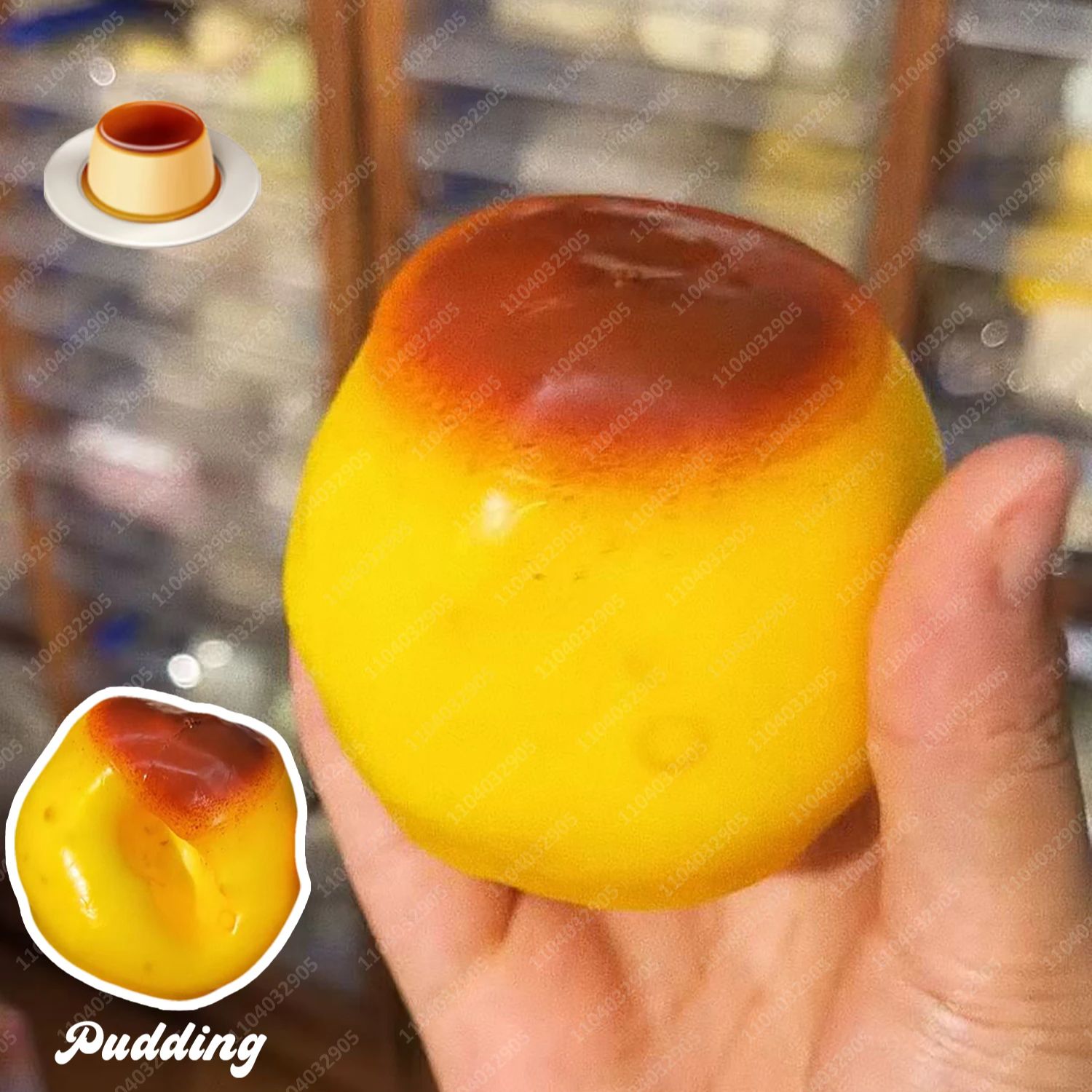 Baby Food Toy - Knapperige Pudding Stressbal Squishy Voedselvormige Knijpbal