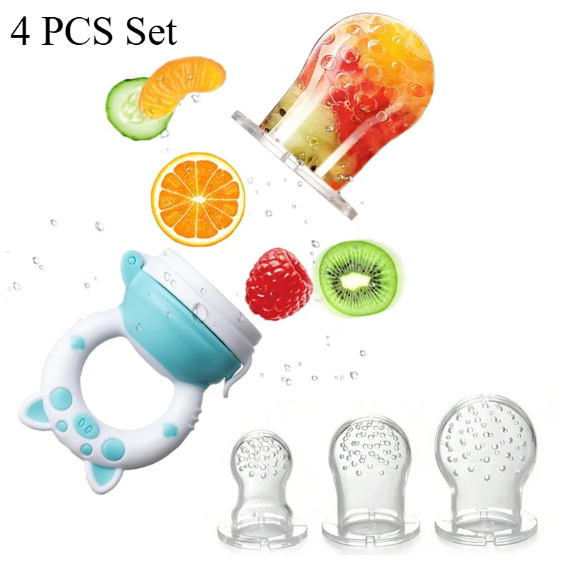 Baby Food Guide - 4-delige set siliconen fruit- en groentevoeder