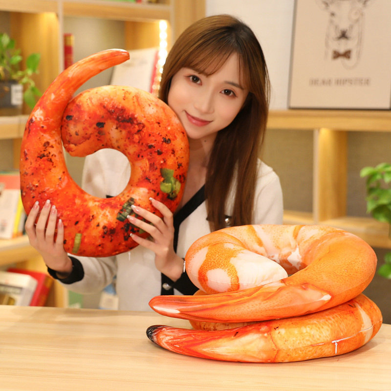 Baby Food Shrimp - 40Cm Cartoon Garnalen Dier Kussen Zacht
