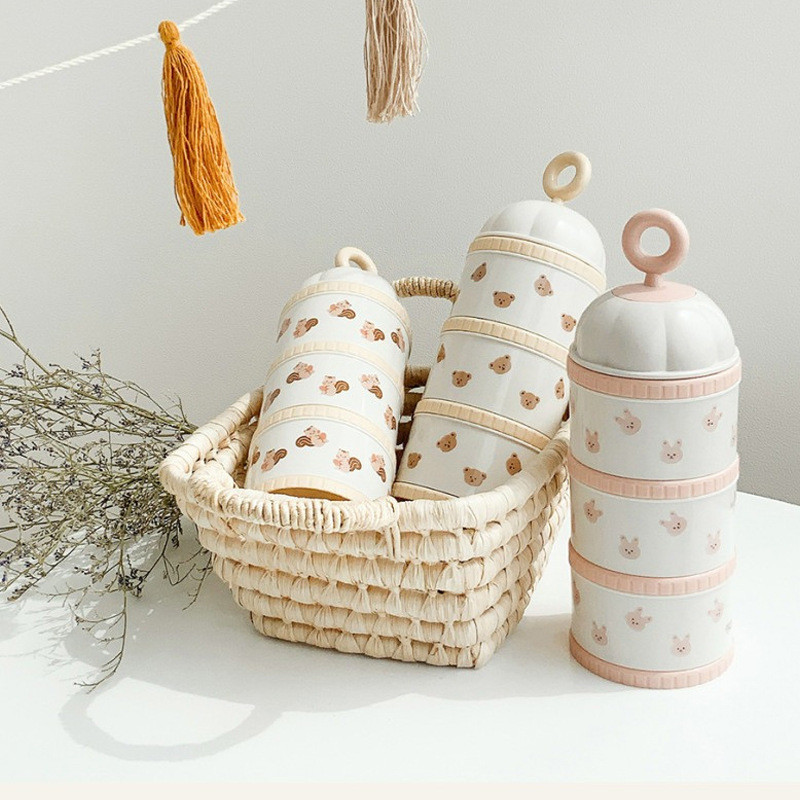 Baby Food Universe - Schattige beer melkpoeder doos babyvoeding accessoires