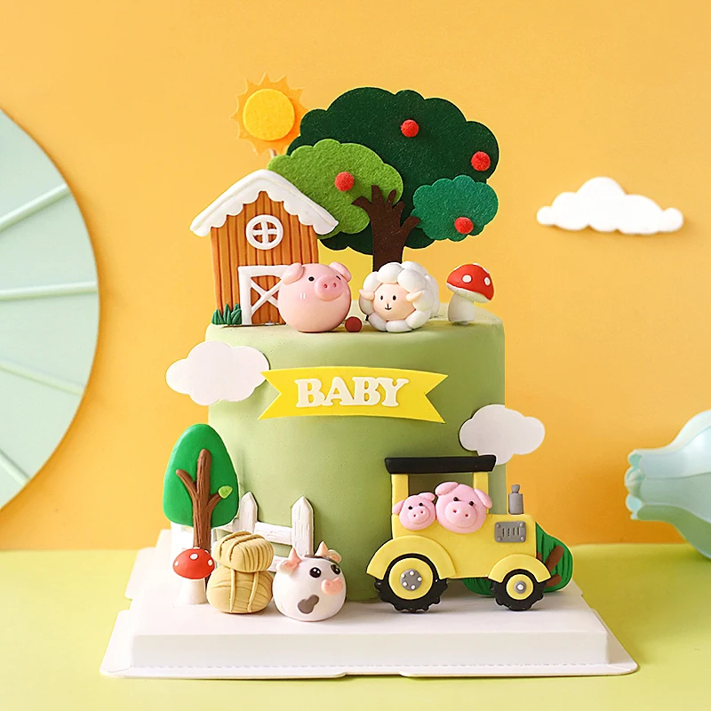 Baby Food Kids - Gelukkige Verjaardag Taart Topper Boerderij Zoon