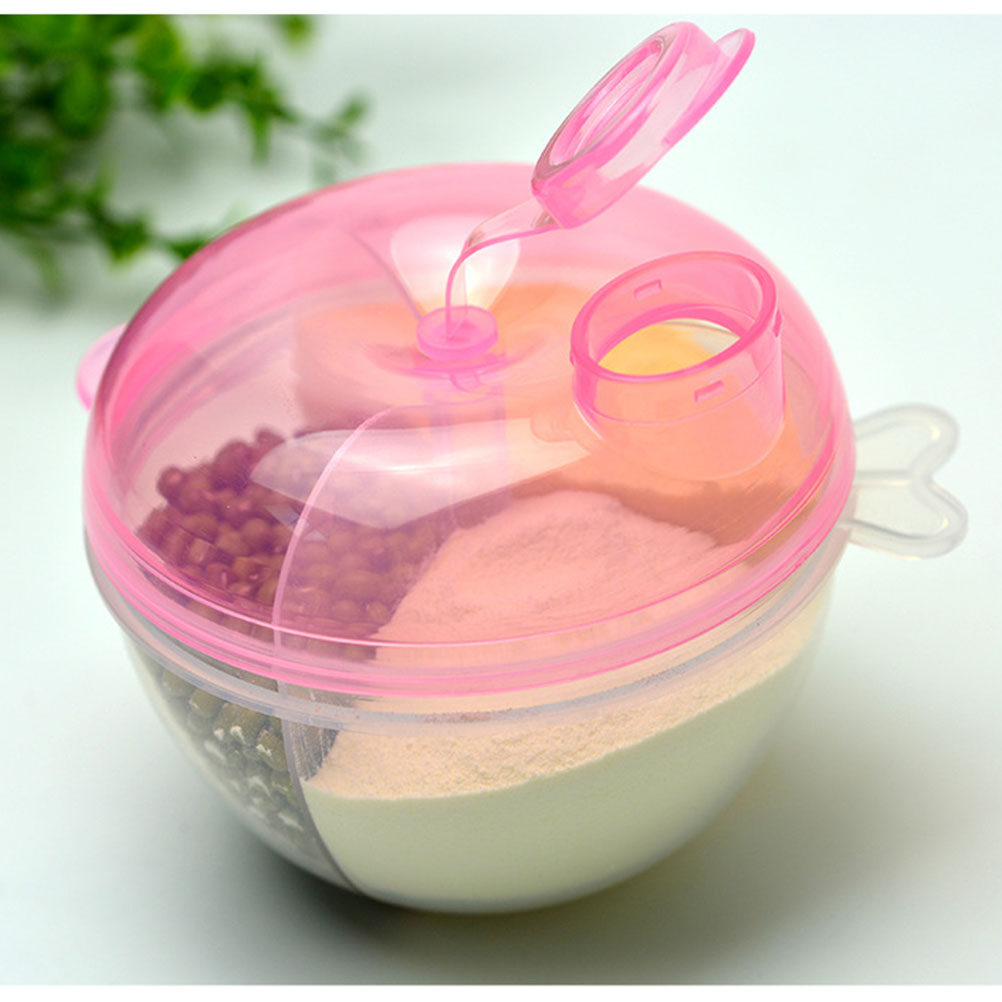 Baby Food On The Go - Melkpoederdispenser Roze opbergdoos voor babyvoeding Drie