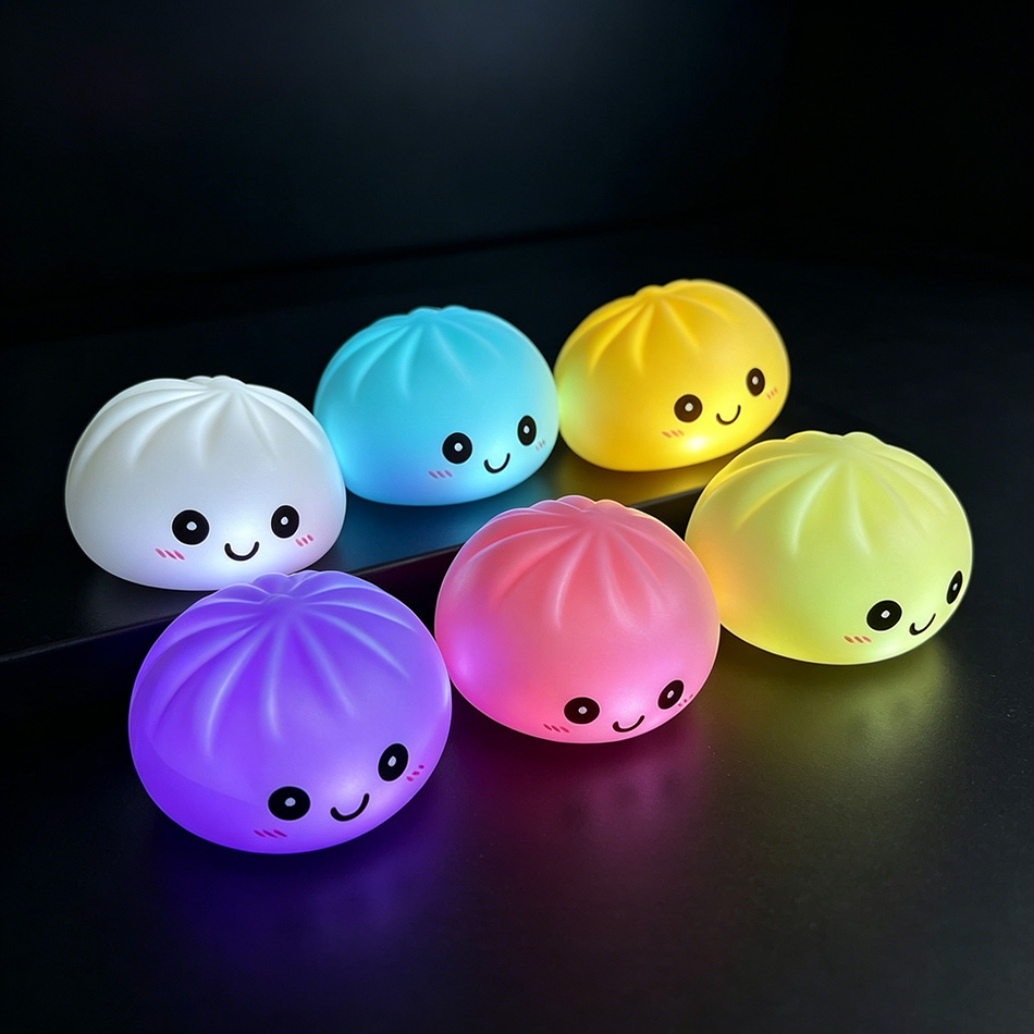 Baby Food Toy - 2026 Esthetische LED Glow-in-the-dark Dumpling: Bellenblaas-speelgoed,