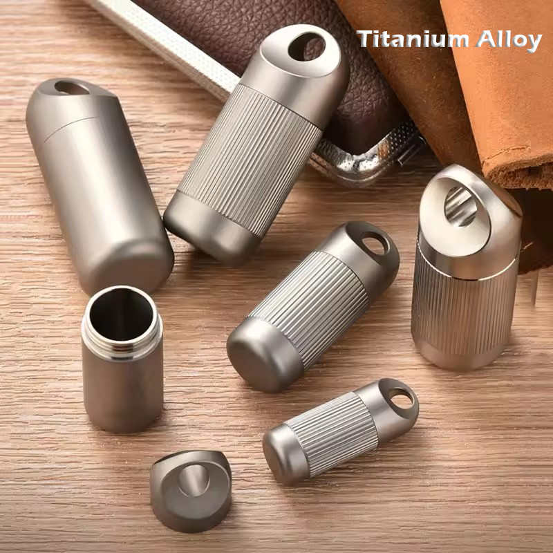 First Food Jar - Titanium Legering MINI Pillendoosje Waterdichte Capsule