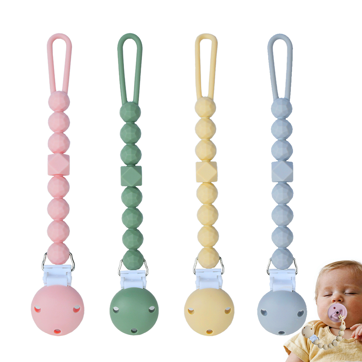Baby Food Toy - Baby siliconen speenketting tegen verlies, voedselveilige