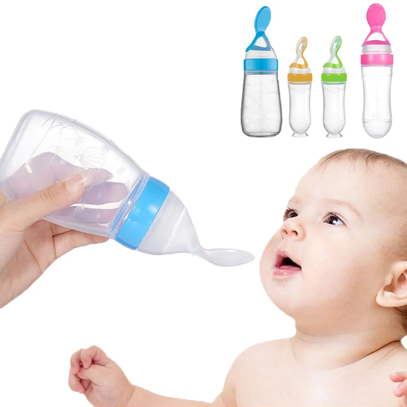 Baby Food Guide - Veilige zuigfles Lepel Melkfles Babytraining Feeder