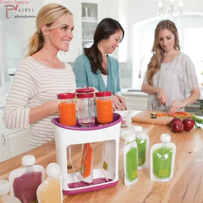 Baby Puree Pouch - Babyvoedingzakje, handmatige fruitpuree-squeezer, opbergzakje