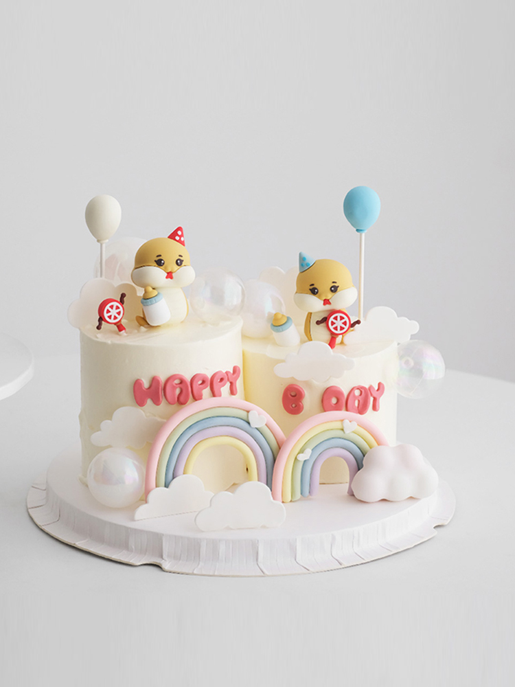 Baby Food Kids - 2025 Slang Jaar Pasgeboren Baby Verjaardagstaart